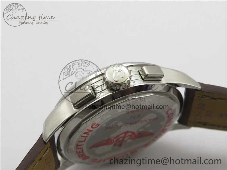 Premier Chronograph 42 BLS 1:1 Best Edition Blue Dial on Brown Leather Strap A7750