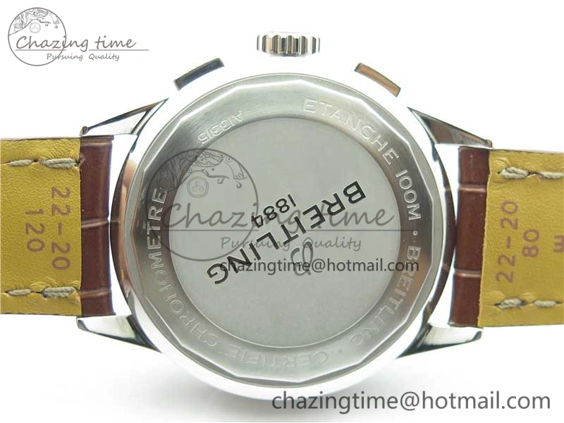 Premier Chronograph 42 BLS 1:1 Best Edition Blue Dial on Brown Leather Strap A7750