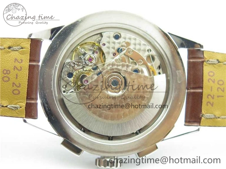 Premier Chronograph 42 BLS 1:1 Best Edition Blue Dial on Brown Leather Strap A7750