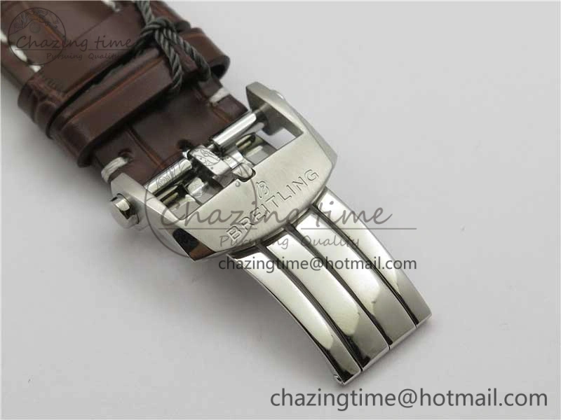 Premier Chronograph 42 BLS 1:1 Best Edition Blue Dial on Brown Leather Strap A7750