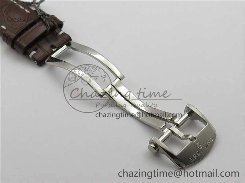 Premier Chronograph 42 BLS 1:1 Best Edition Blue Dial on Brown Leather Strap A7750