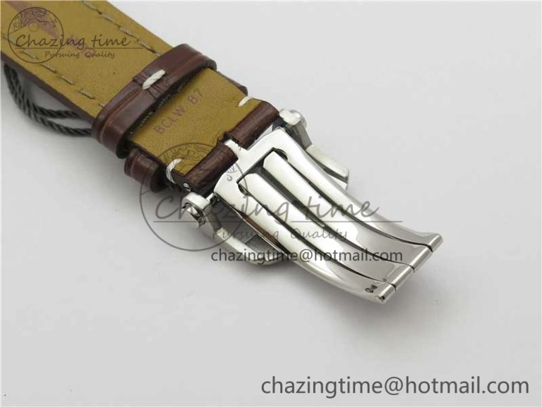 Premier Chronograph 42 BLS 1:1 Best Edition Blue Dial on Brown Leather Strap A7750