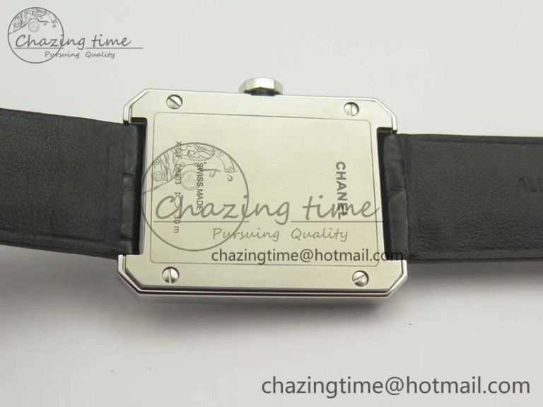 Premiere Boy de Chanel LMF 1:1 Best Edition Black Textured Dial on Black Crocodile Strap Jap Quartz