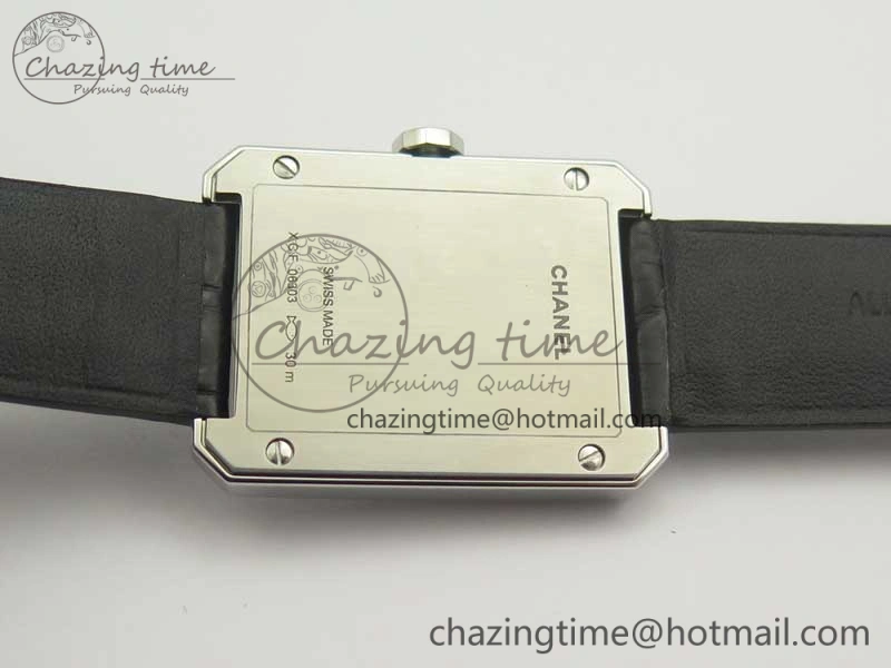 Premiere Boy de Chanel LMF 1:1 Best Edition Black Textured Dial on Black Crocodile Strap Jap Quartz