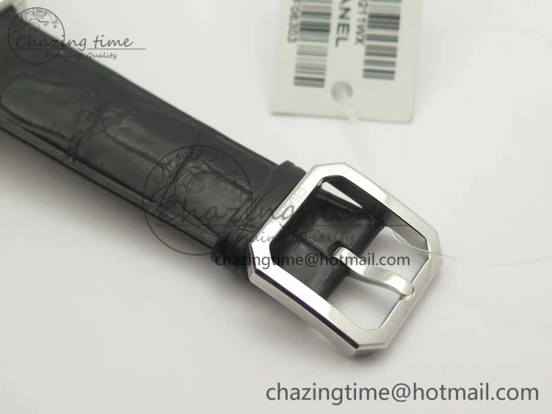 Premiere Boy de Chanel LMF 1:1 Best Edition Black Textured Dial on Black Crocodile Strap Jap Quartz
