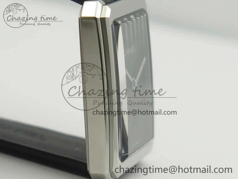 Premiere Boy de Chanel LMF 1:1 Best Edition Black Textured Dial on Black Crocodile Strap Jap Quartz