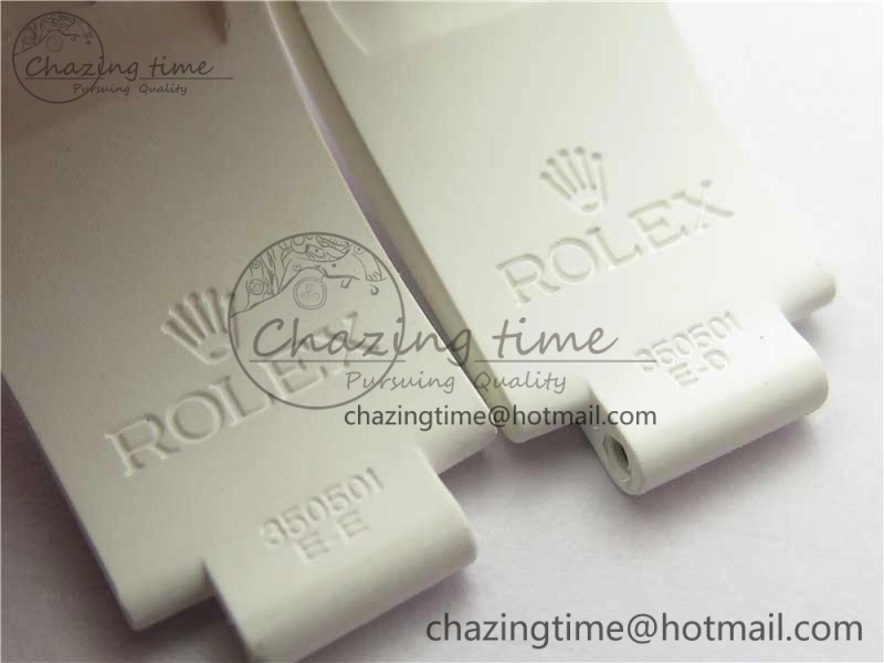RBF 1:1 Rolex White Oysterflex Rubber Strap 4 Size (Same Technology as Genuine)