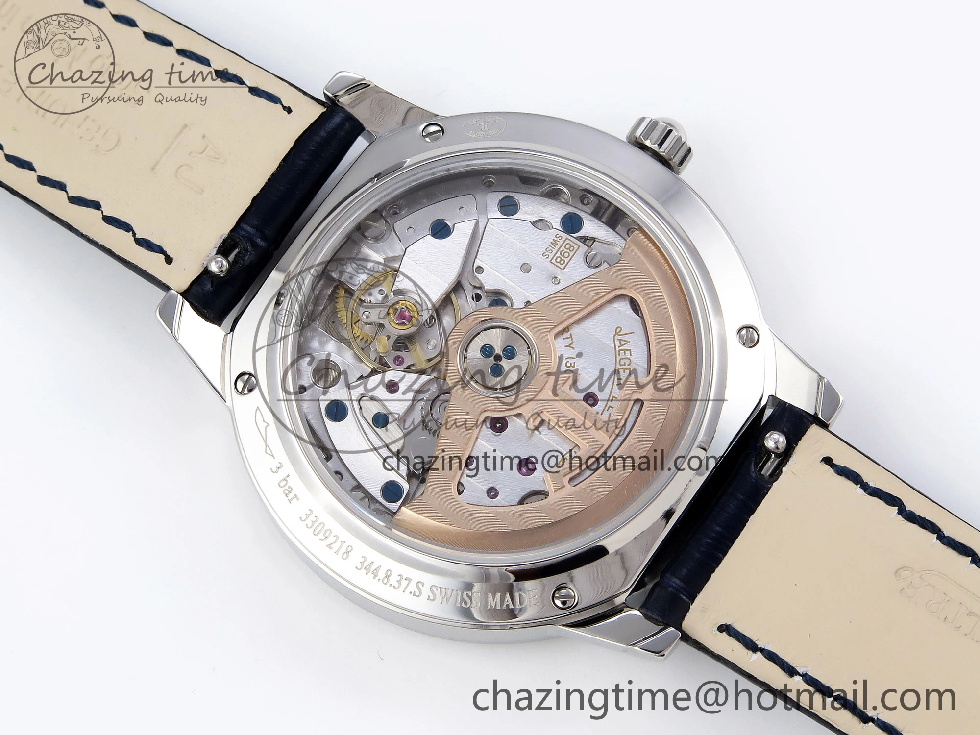RENDEZ-VOUS NIGHT & DAY SS APSF 1:1 BEST EDITION BLUE TEXTURED DIAL DIAMONDS BEZEL ON BLUE LEATHER STRAP SA898