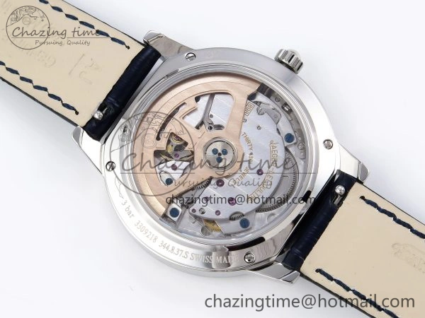 RENDEZ-VOUS NIGHT & DAY SS APSF 1:1 BEST EDITION BLUE TEXTURED DIAL DIAMONDS BEZEL ON BLUE LEATHER STRAP SA898