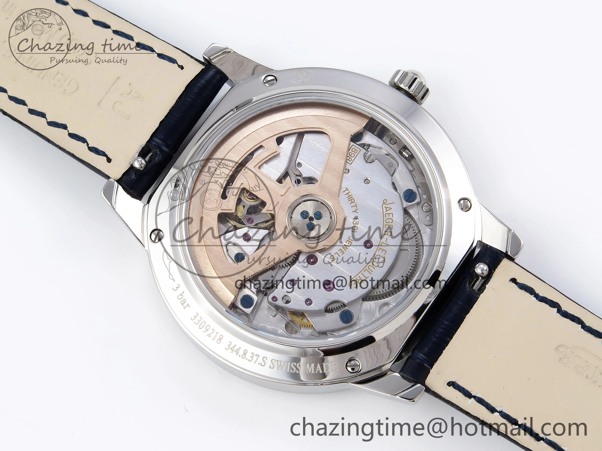 RENDEZ-VOUS NIGHT & DAY SS APSF 1:1 BEST EDITION BLUE TEXTURED DIAL DIAMONDS BEZEL ON BLUE LEATHER STRAP SA898