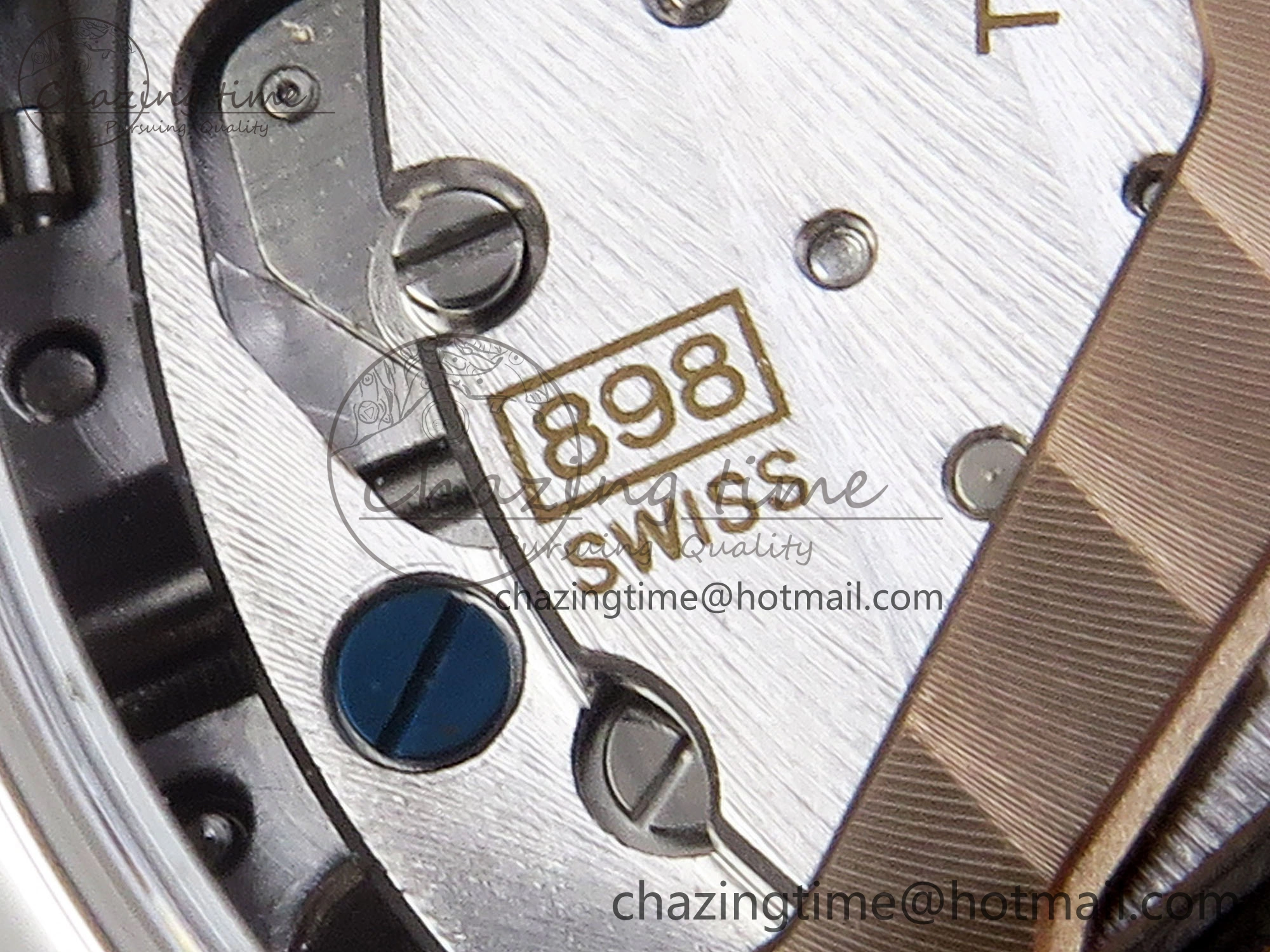 RENDEZ-VOUS NIGHT & DAY SS APSF 1:1 BEST EDITION BLUE TEXTURED DIAL DIAMONDS BEZEL ON BLUE LEATHER STRAP SA898
