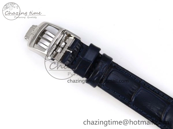 RENDEZ-VOUS NIGHT & DAY SS APSF 1:1 BEST EDITION BLUE TEXTURED DIAL DIAMONDS BEZEL ON BLUE LEATHER STRAP SA898