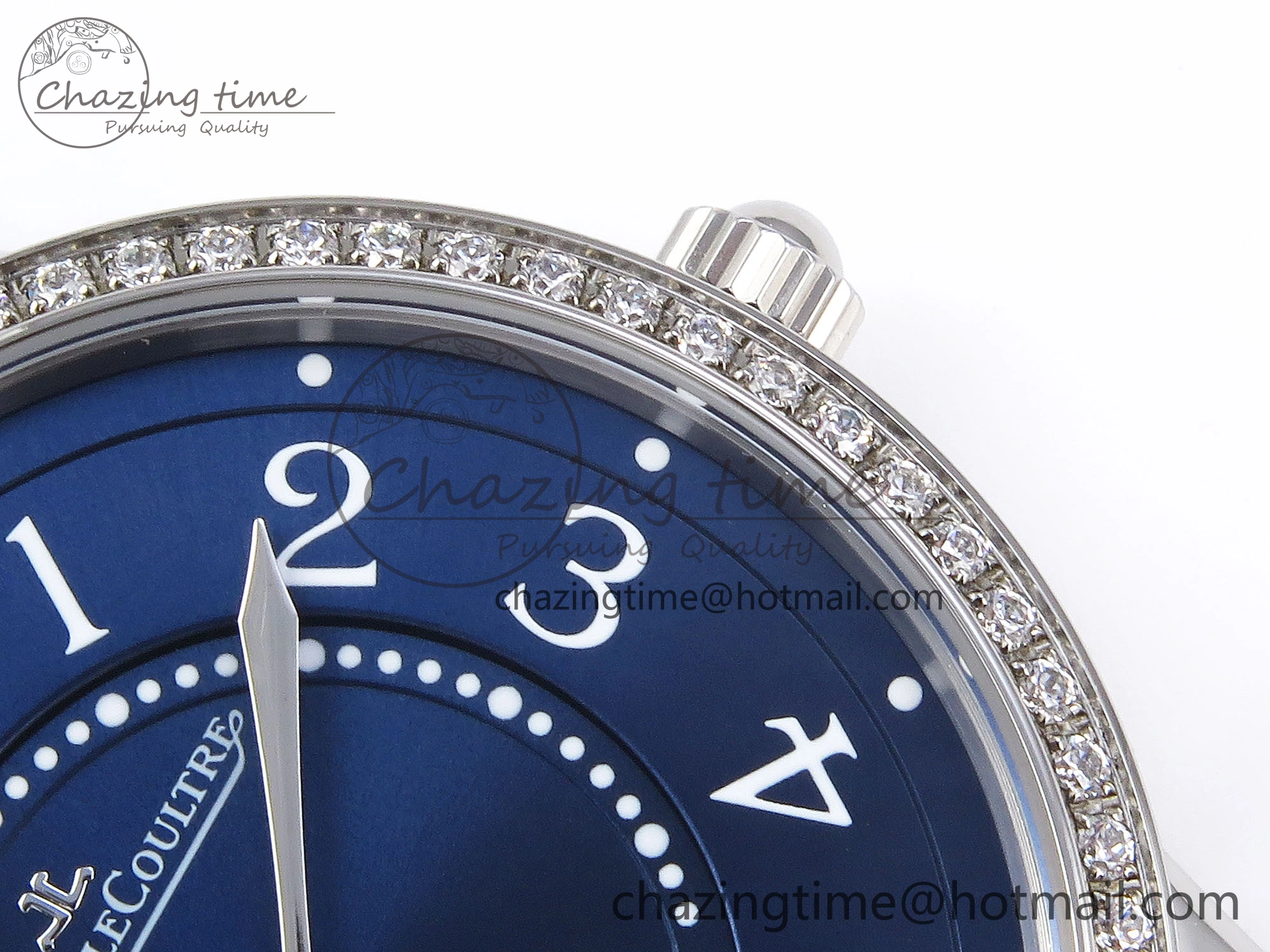 RENDEZ-VOUS NIGHT & DAY SS APSF 1:1 BEST EDITION BLUE TEXTURED DIAL DIAMONDS BEZEL ON BLUE LEATHER STRAP SA898