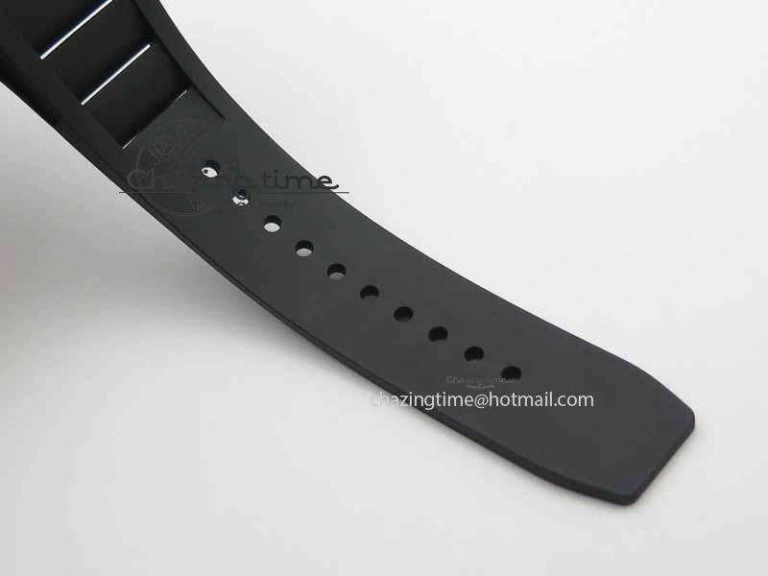 RM 035-01 Forged Carbon KVF Best Edition Black Skeleton Dial Red On Rubber Strap MIYOTA8215