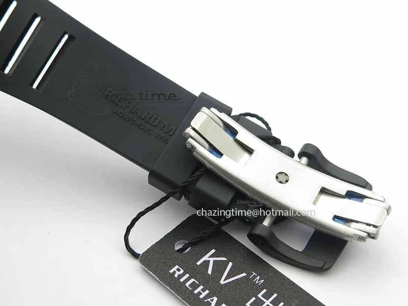 RM 035-01 Forged Carbon KVF Best Edition Black Skeleton Dial Red On Rubber Strap MIYOTA8215