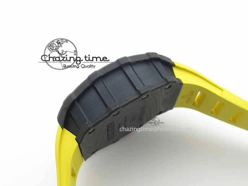 RM 035-01 Forged Carbon KVF Best Edition Black Skeleton Dial Red On Rubber Strap MIYOTA8215