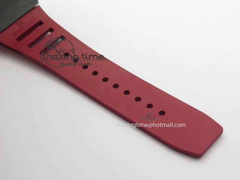 RM 035-01 Forged Carbon KVF Best Edition Black Skeleton Dial Red On Rubber Strap MIYOTA8215