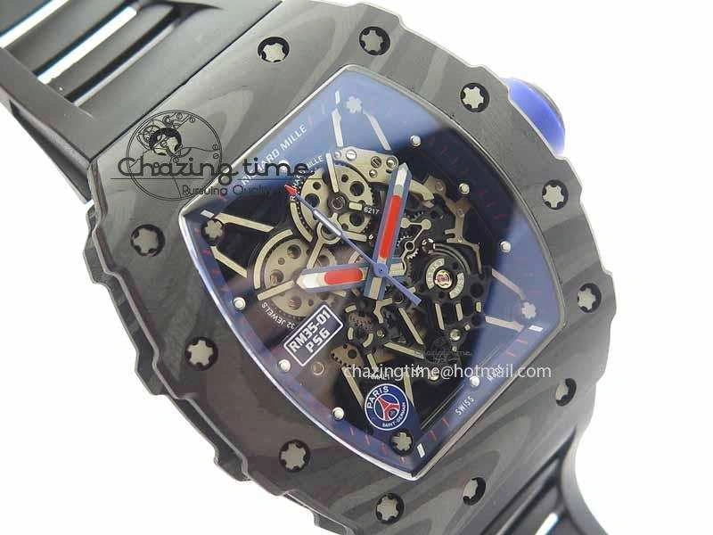 RM 035-01 Forged Carbon PSG KVF Best Edition Skeleton Dial On Rubber Strap MIYOTA8215