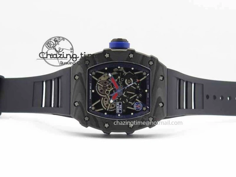 RM 035-01 Forged Carbon PSG KVF Best Edition Skeleton Dial On Rubber Strap MIYOTA8215