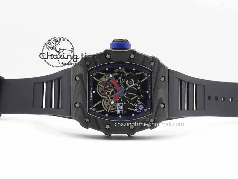 RM 035-01 Forged Carbon PSG KVF Best Edition Skeleton Dial On Rubber Strap MIYOTA8215