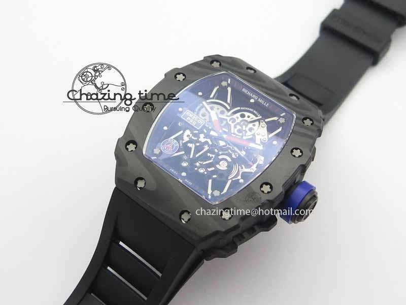 RM 035-01 Forged Carbon PSG KVF Best Edition Skeleton Dial On Rubber Strap MIYOTA8215