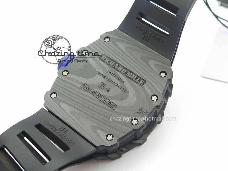 RM 035-01 Forged Carbon PSG KVF Best Edition Skeleton Dial On Rubber Strap MIYOTA8215