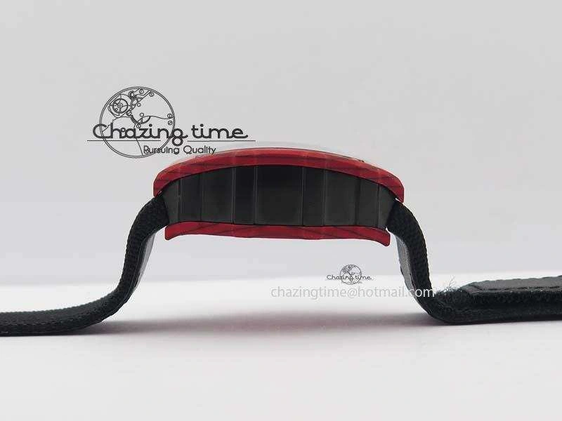 RM 035-2 Red Carbon Black Inner Bezel Skeleton Dial On Black Nylon Strap MIYOTA9015