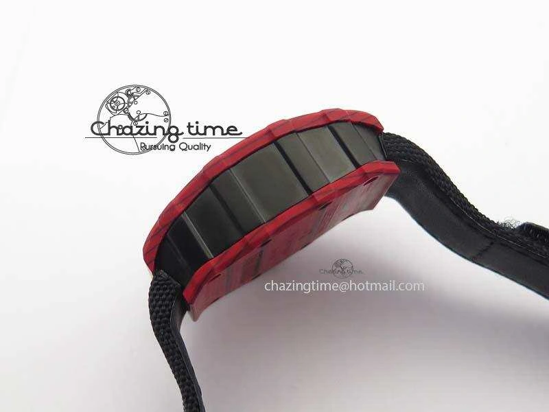 RM 035-2 Red Carbon Black Inner Bezel Skeleton Dial On Black Nylon Strap MIYOTA9015