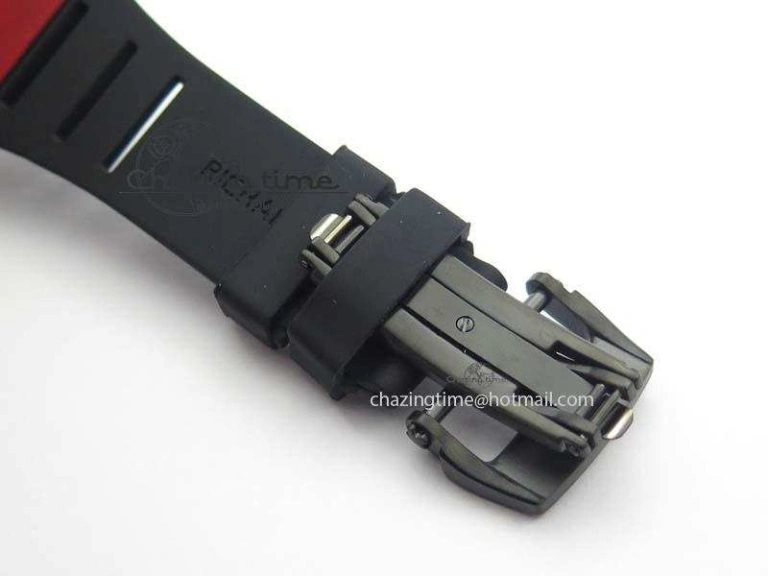 RM 035-2 Red Carbon Black Inner Bezel Skeleton Dial On Black Rubber Strap MIYOTA9015