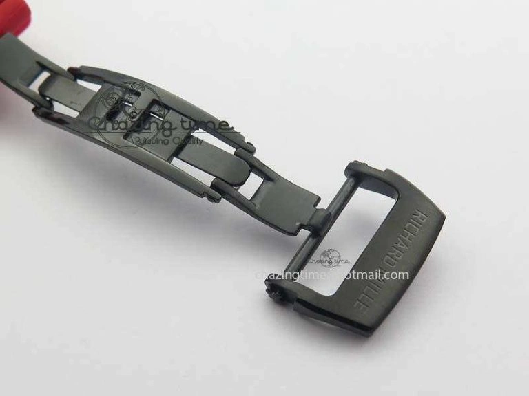 RM 035-2 Red Carbon Black Inner Bezel Skeleton Dial On Red Rubber Strap MIYOTA9015