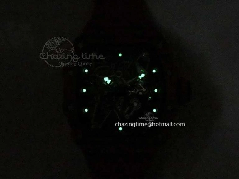 RM 035-2 Red Carbon Red Inner Bezel Skeleton Dial On Red Nylon Strap MIYOTA9015