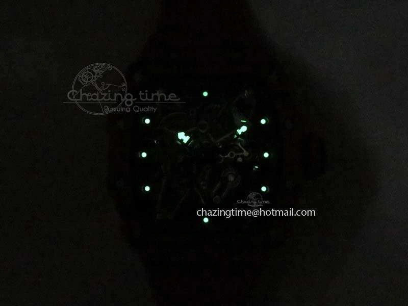 RM 035-2 Red Carbon Red Inner Bezel Skeleton Dial On Red Nylon Strap MIYOTA9015