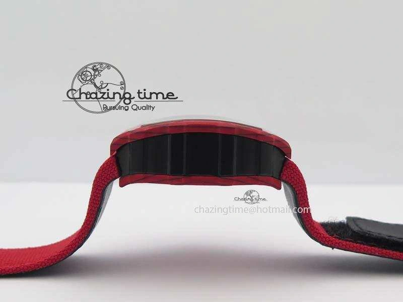 RM 035-2 Red Carbon Red Inner Bezel Skeleton Dial On Red Nylon Strap MIYOTA9015
