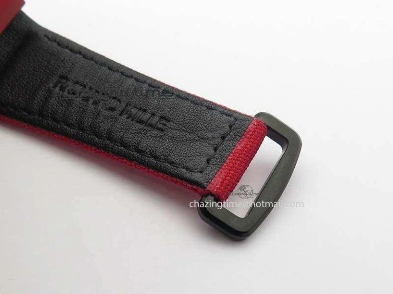 RM 035-2 Red Carbon Red Inner Bezel Skeleton Dial On Red Nylon Strap MIYOTA9015