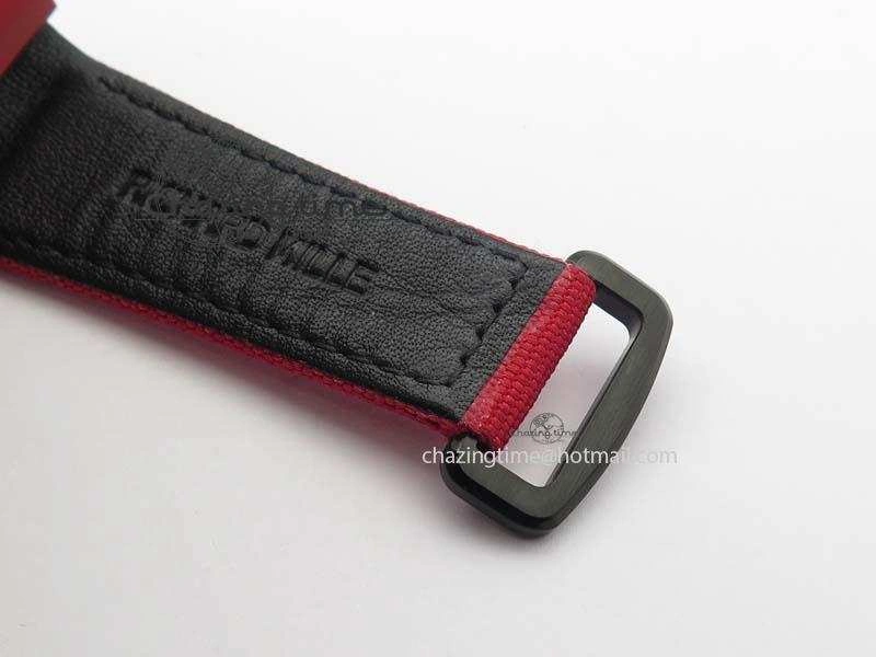 RM 035-2 Red Carbon Red Inner Bezel Skeleton Dial On Red Nylon Strap MIYOTA9015