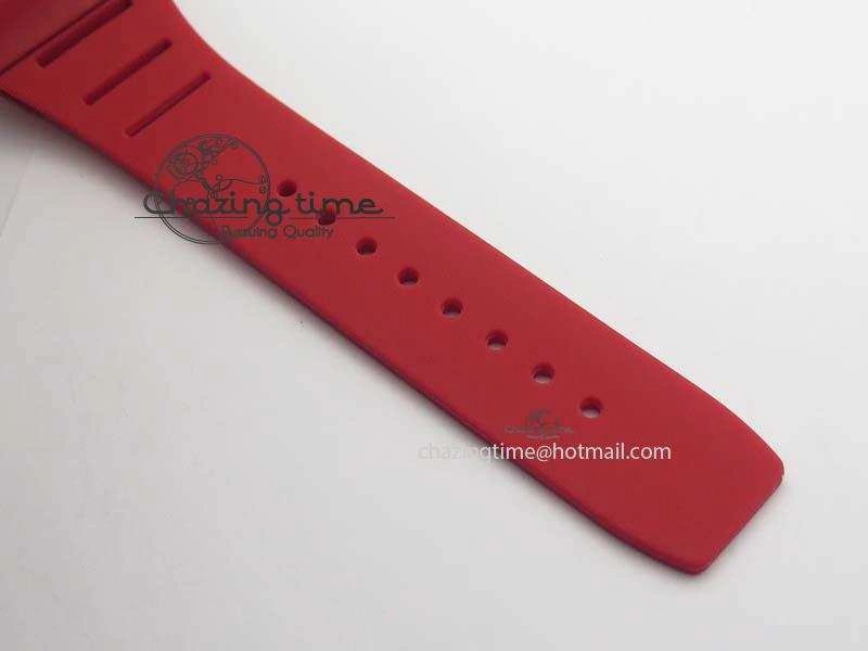 RM 035-2 Red Carbon Red Inner Bezel Skeleton Dial On Red Rubber Strap MIYOTA9015