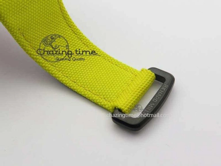 RM 035-2 Red Carbon Yellow Inner Bezel Skeleton Dial On Yellow Nylon Strap MIYOTA9015