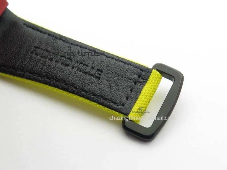 RM 035-2 Red Carbon Yellow Inner Bezel Skeleton Dial On Yellow Nylon Strap MIYOTA9015