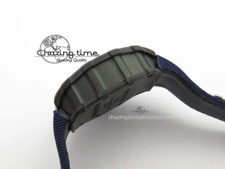 RM 035 Forge Carbon Blue Inner Bezel Skeleton Dial On Blue Nylon Strap MIYOTA9015