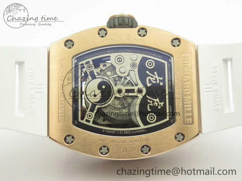 RM 51-01 RG Tiger & Dragon Diamonds Bezel KVF Best Edition on Rubber Strap MIYOTA8215