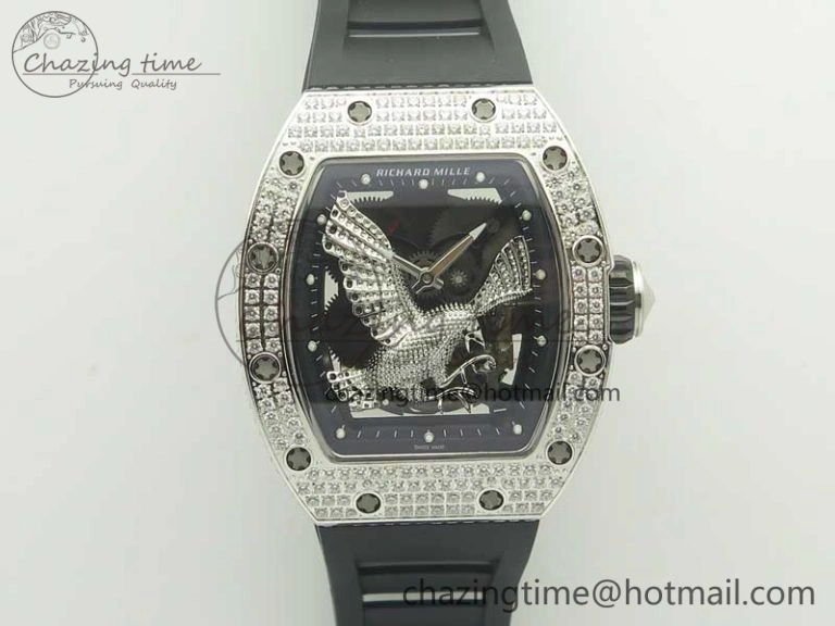 RM 51-01 SS Eagle Diamonds Bezel KVF Best Edition on Rubber Strap MIYOTA8215