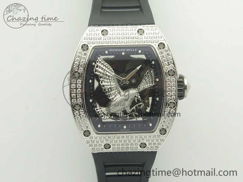 RM 51-01 SS Eagle Diamonds Bezel KVF Best Edition on Rubber Strap MIYOTA8215