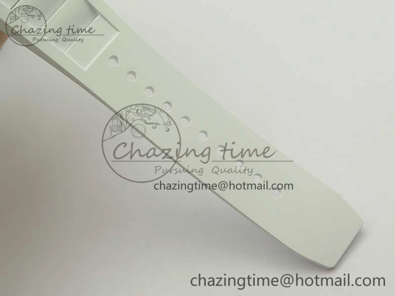 RM 51-01 White Ceramic Tiger & Dragon KVF Best Edition on White Rubber Strap MIYOTA8215