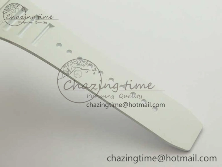 RM 51-01 White Ceramic Tiger & Dragon KVF Best Edition on White Rubber Strap MIYOTA8215