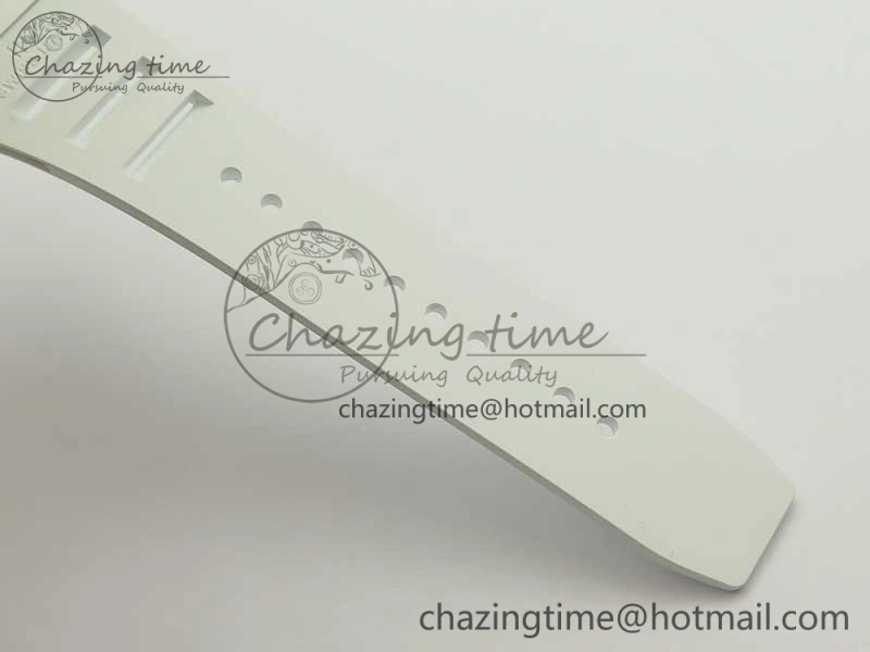 RM 51-01 White Ceramic Tiger & Dragon KVF Best Edition on White Rubber Strap MIYOTA8215