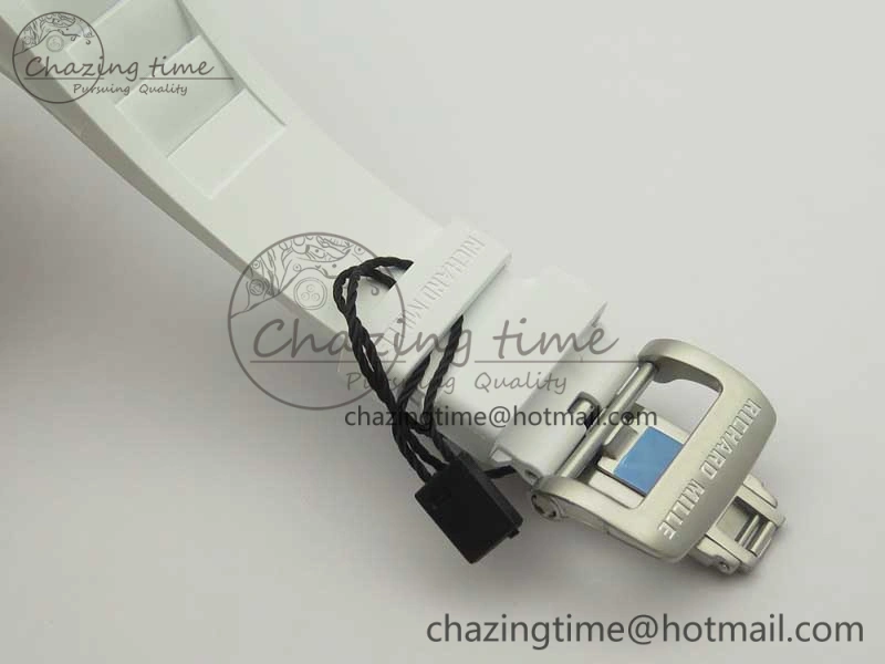 RM 51-01 White Ceramic Tiger & Dragon KVF Best Edition on White Rubber Strap MIYOTA8215