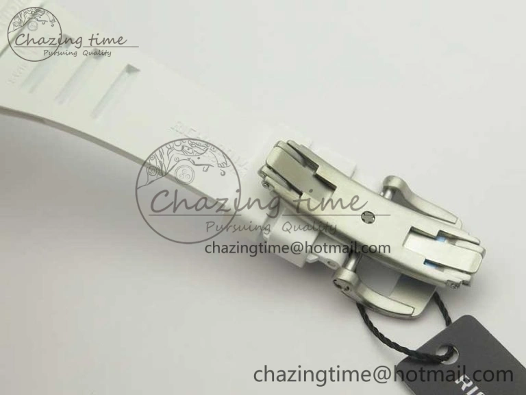 RM 51-01 White Ceramic Tiger & Dragon KVF Best Edition on White Rubber Strap MIYOTA8215