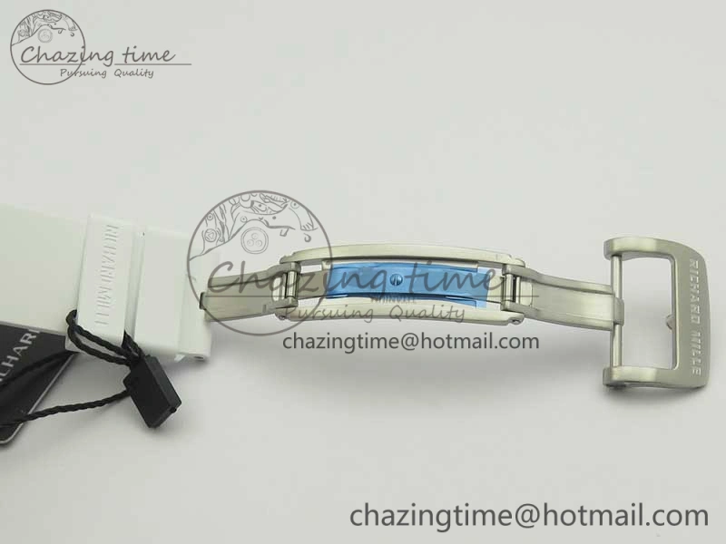 RM 51-01 White Ceramic Tiger & Dragon KVF Best Edition on White Rubber Strap MIYOTA8215