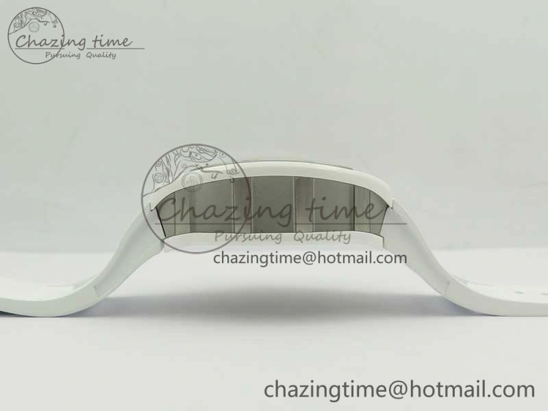 RM 51-01 White Ceramic Tiger & Dragon KVF Best Edition on White Rubber Strap MIYOTA8215