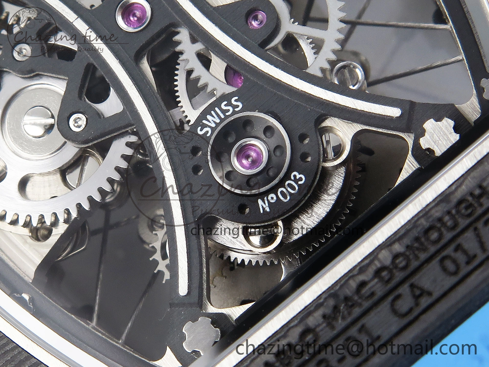 RM 53-01 Real Tourbillon Pablo Mac Donough 3KF Best Edition on Blue Rubber Strap
